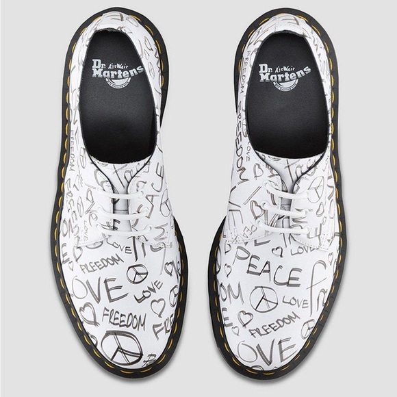 Dr. Martens Shoes - Dr. Martens 1461 Script White Oxford Leather Shoes